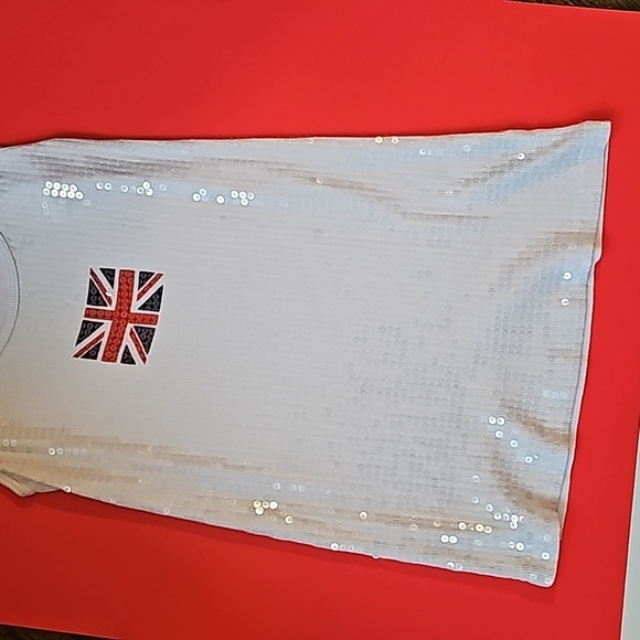 Twiggy London Sparkly white long tank top Small - Picture 2 of 7